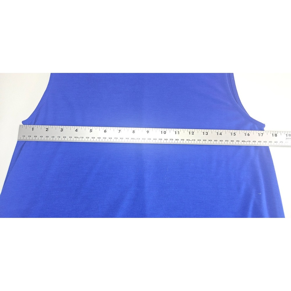 Zenana Royal Blue Sleeveless Swing Dress Layered Hem Soft Stretch Casual Boho L - Picture 4 of 6